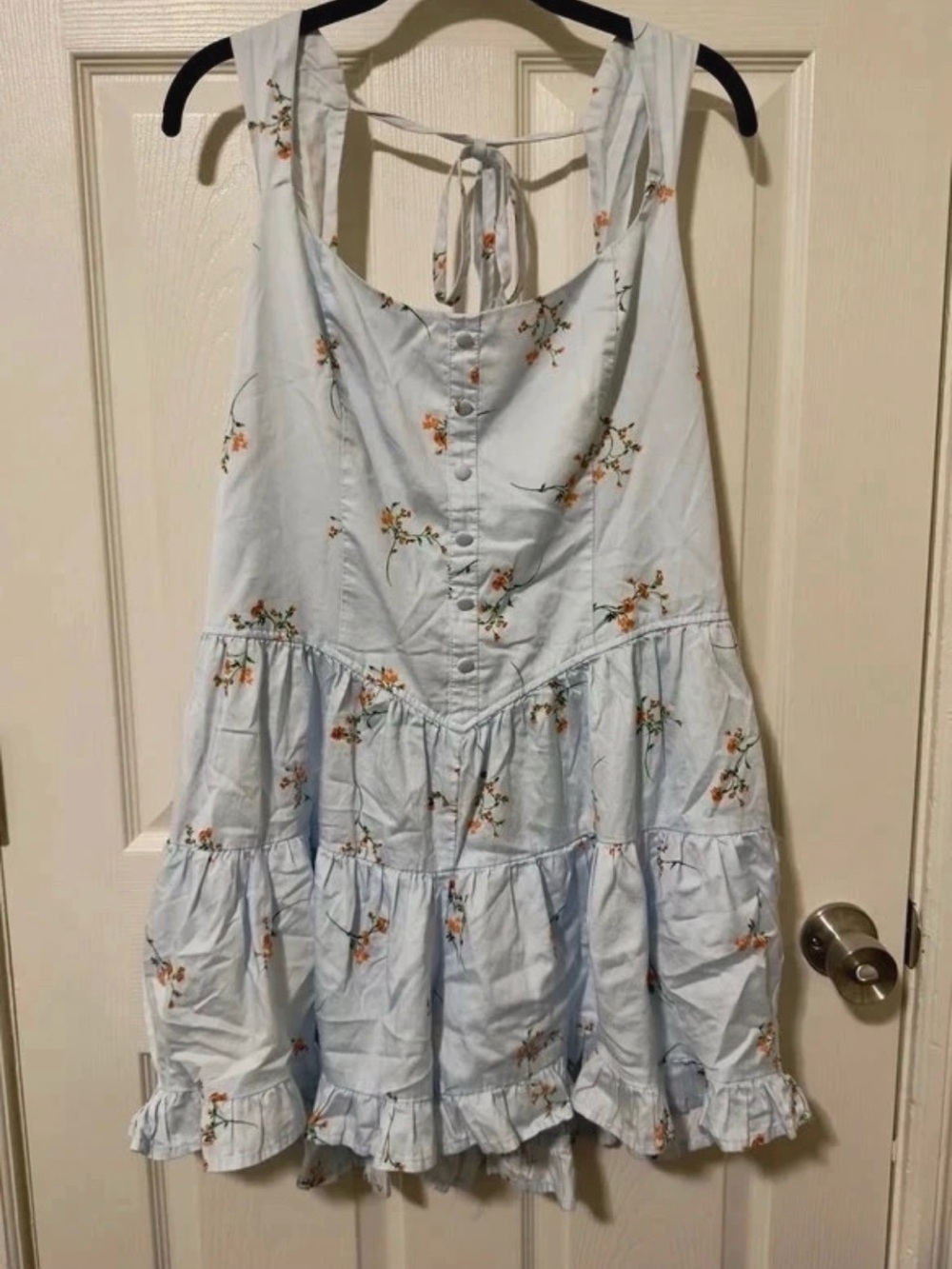 Wild Fable Light Blue Ditsy Frilly Floral Cottagecore Romper/Jumper Corset Style